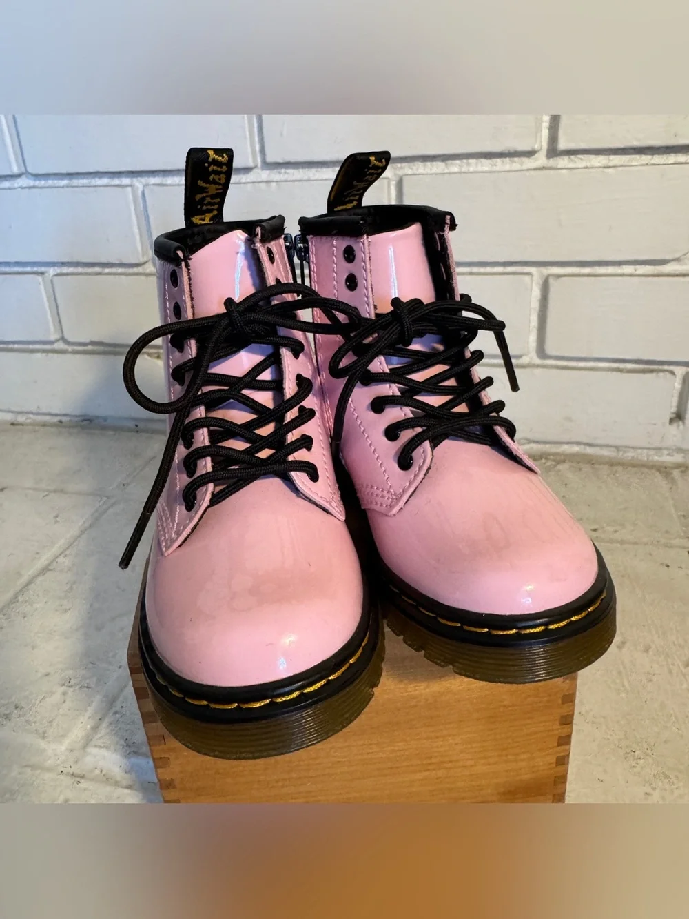 Dr. Martens Toddler 1460 T Patent Leather Boots Pink - Size 8 US